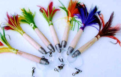 4′′ CEDAR FEATHERS SALTWATER LURE 6-PACK