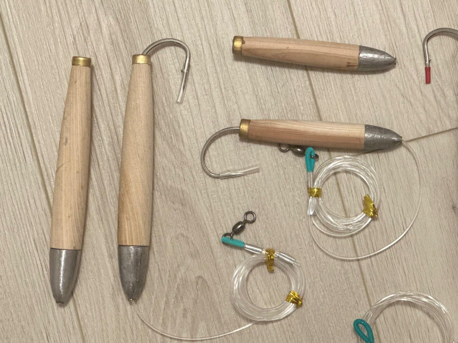 CEDAR PLUG SALTWATER LURES RIGGED