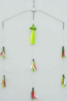 ALBACORE/TUNA SALTWATER LURE SPREADER BARS WITH "TEASER BIRD"