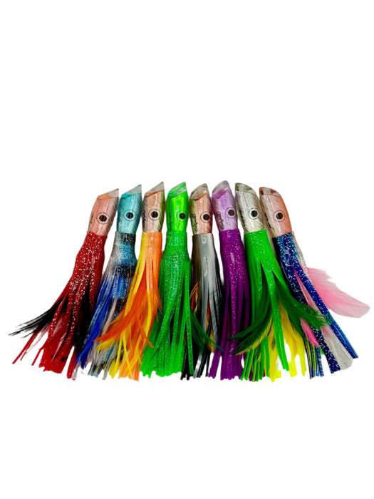 3.5 oz. TOP GUN™ Feathers and Vinyl Tuna-Dorado Saltwater Lure 6-PACK with Carry Case